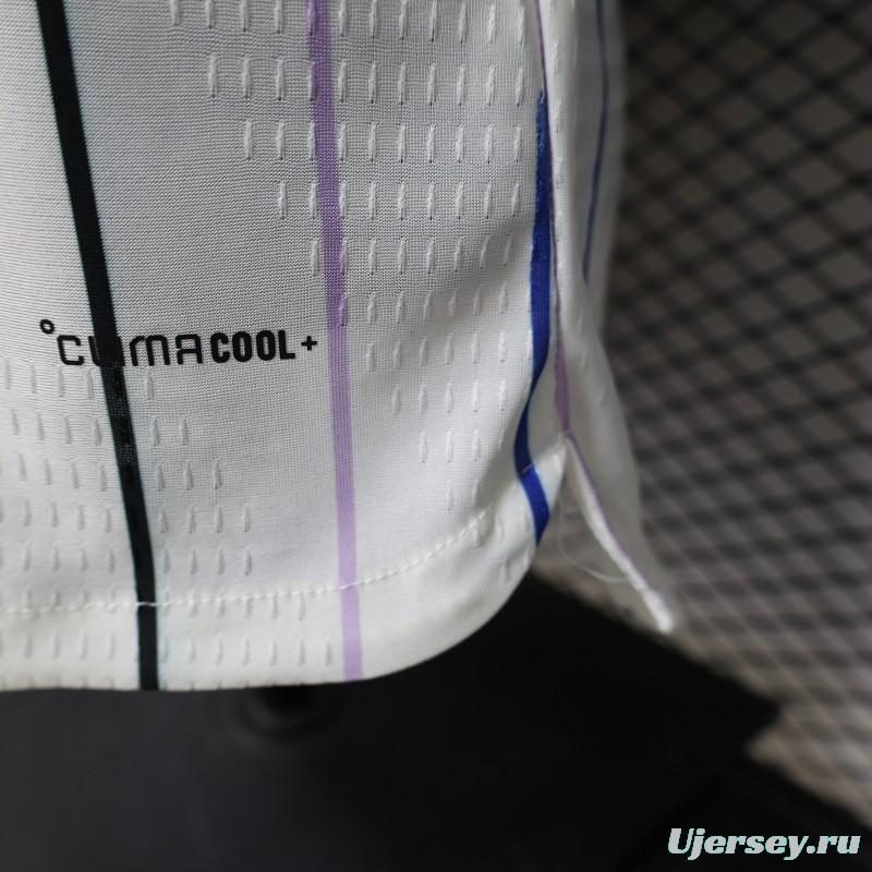 Player Version 2026 Japan Special Edition White with Rainbow  Pinstripe Long Sleeve Jersey