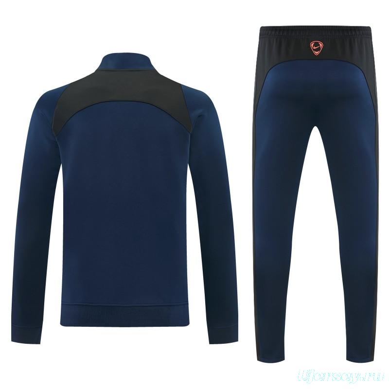 26/27 Inter Milan Navy Blue & Black Full Zipper Jacket Tracksuit + Long Pants