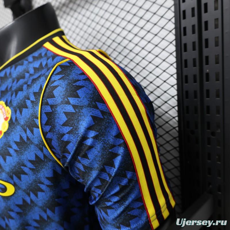 Player Version 2026 Manchester United Blue with Black  Away Jersey