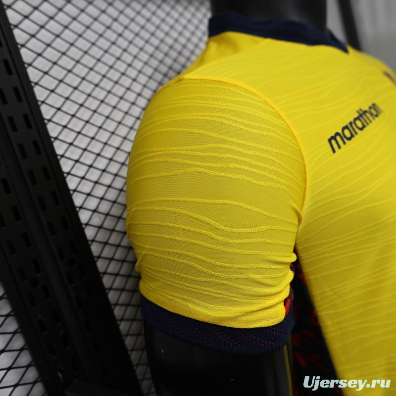 Player Version 2026 Ecuador Yellow with Tonal Wave  Home Jersey