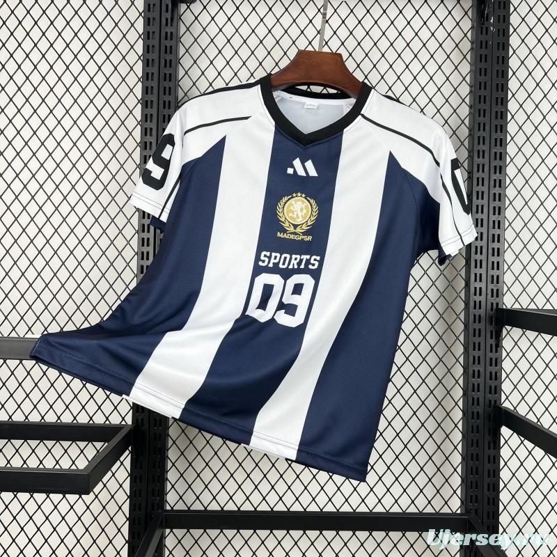 2026 Unisex Light Blue Striped World Cup Style V-Neck Soccer Jersey 1