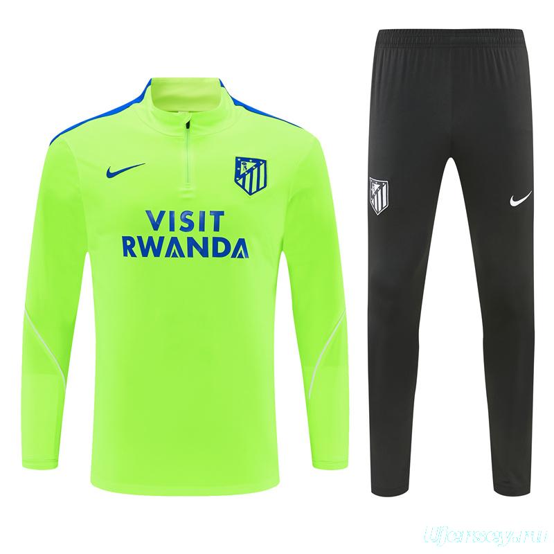 26/27 Atlético Madrid Third Fluorescent Green Half Zipper Jacket Tracksuit + Long Pants