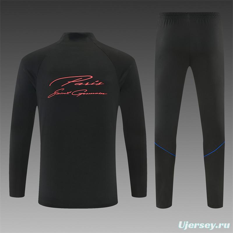 Player Version 26/27 Paris Black Half Zipper Jacket+Long Pants