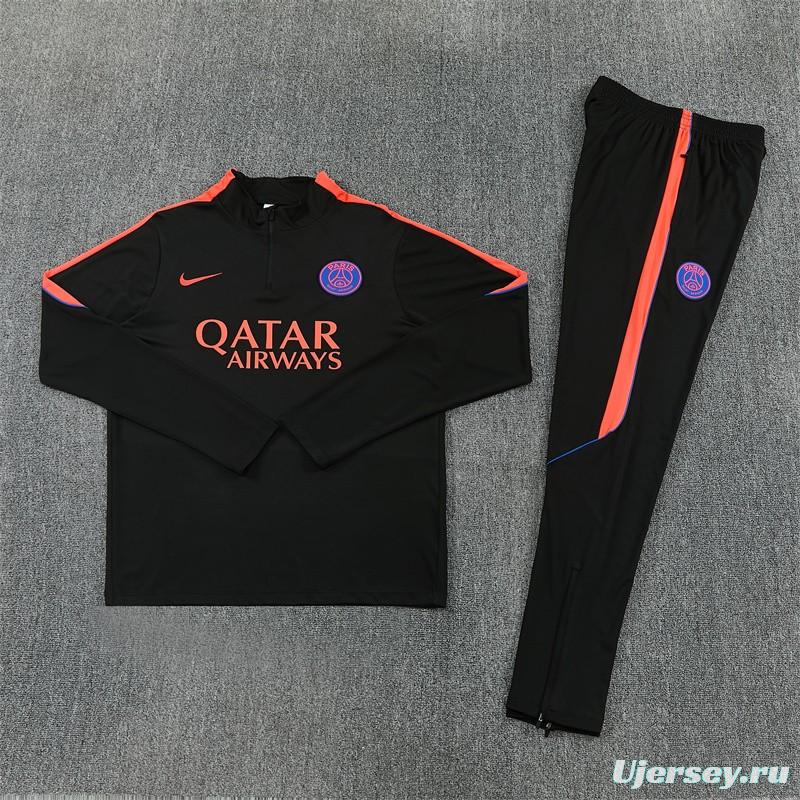 Player Version 26/27 Paris Black Half Zipper Jacket+Long Pants