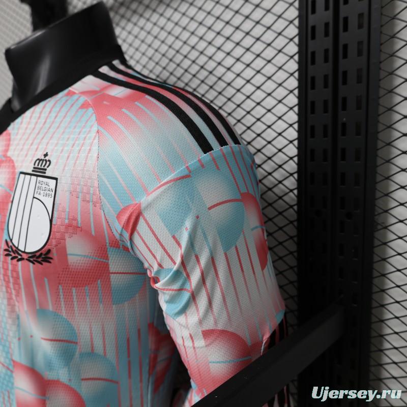 Player Version 26/27 Belgium Frozen Blue & Pink  Away Long Sleeve Jersey