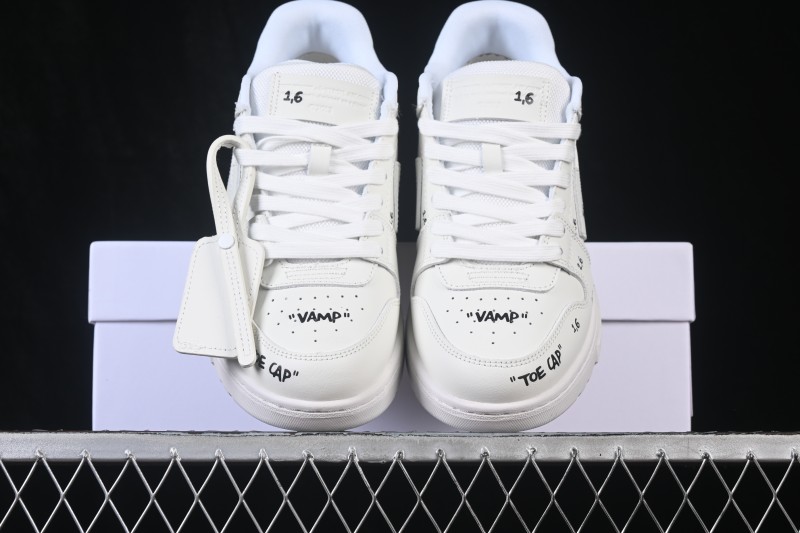 Off-White Out Of Office Low-Top Sneakers White Black Letters - AJD4