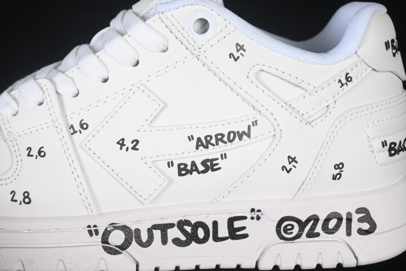 Off-White Out Of Office Low-Top Sneakers White Black Letters - AJD4