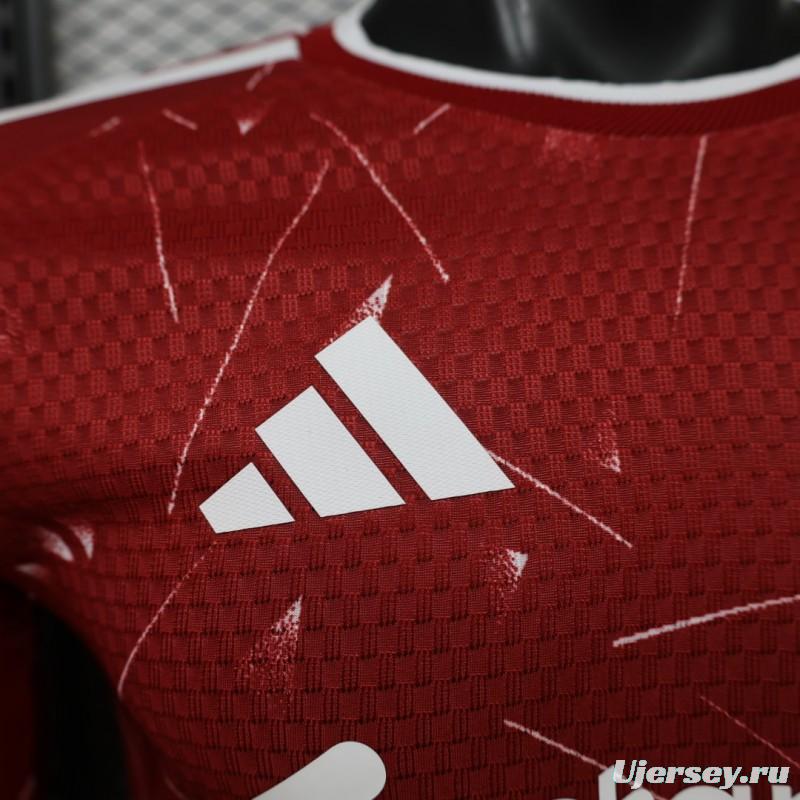 Player Version 26/27 Liverpool Red Lightning Fragment Long Sleeve Home Jersey