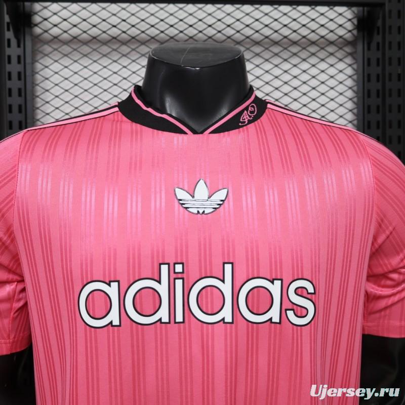 Player Version 2026 Adidas Originals Pink Stripe Retro Football Jersey