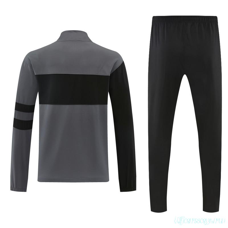 26/27 Inter Milan Grey & Black Full Zipper Jacket Tracksuit + Long Pants