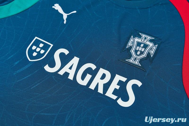 26/27 Portugal Dark Teal  Short Sleeve+Soccer Shorts