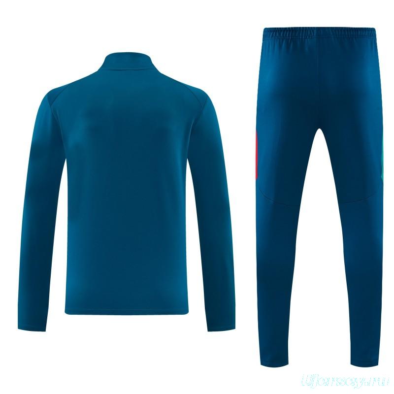 26/27 Portugal Teal Half Zipper Jacket Tracksuit + Long Pants