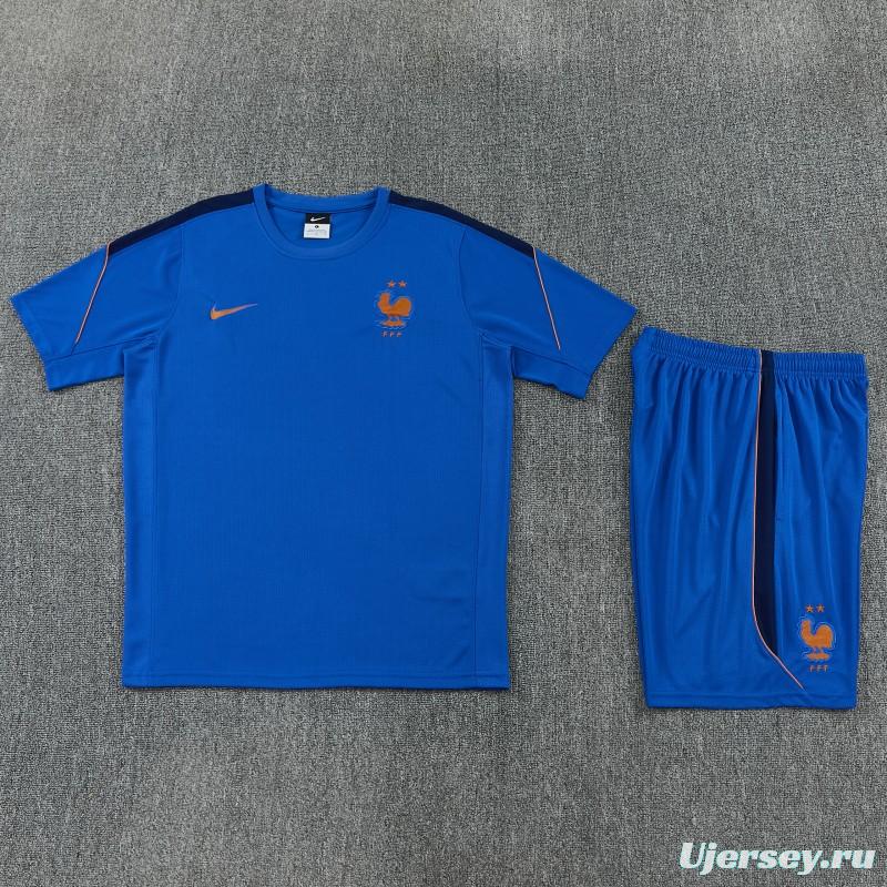 26/27 France Blue Short Sleeve+Soccer Shorts