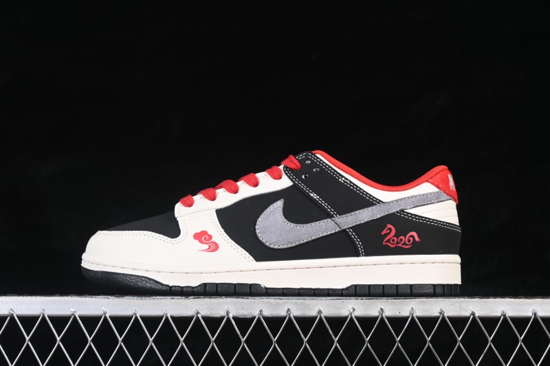 Nike SB Dunk Low Year of the Horse Black Grey Suede Low-Top Skateboarding Shoes - HG0026-004