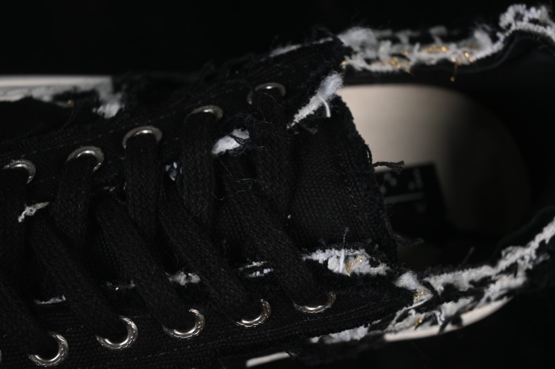 xVESSEL Deconstructed Chunky Sole Low-Top Casual Sneakers with Tweed Texture and 4CM Platform - S19X001B