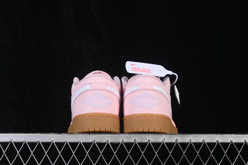 Nike Air Jordan 1 Low Retro Basketball Shoes with Light Gum Pink Accent - DC0774-601