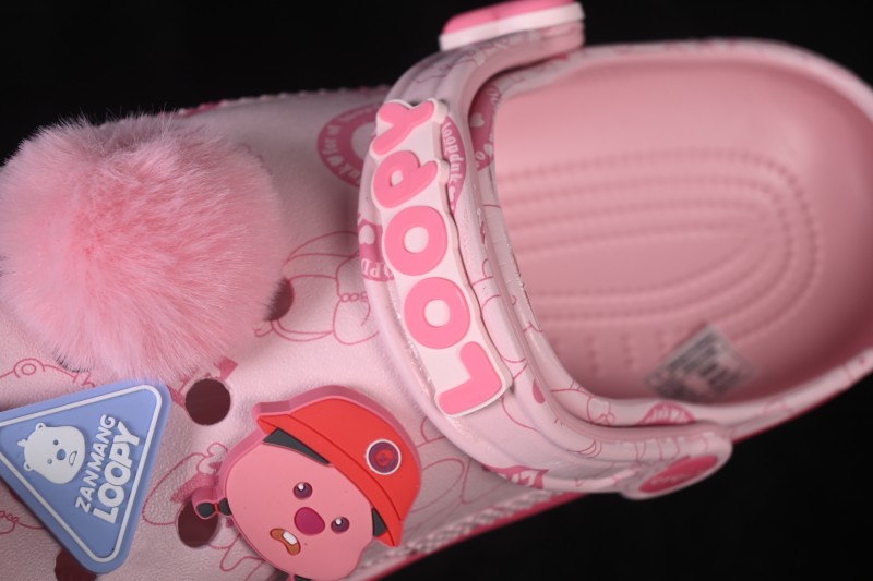 Zanmang Loopy x Crocs Classic Clog EVA Casual Clog with Fun Character Design - Pink Ruby