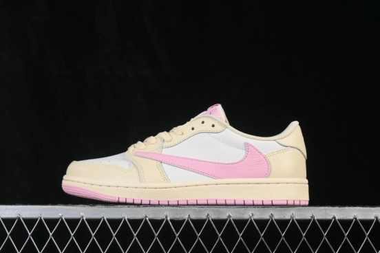 Nike Travis Scott x Air Jordan 1 Low OG Retro Basketball Shoes with Reverse Swoosh Design - IQ7604-100