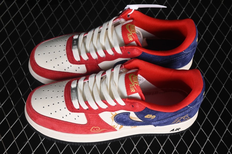 Nike Air Force 1 '07 Low Lunar New Year Edition Red White Blue Panel Casual Sneakers - XD0028-019