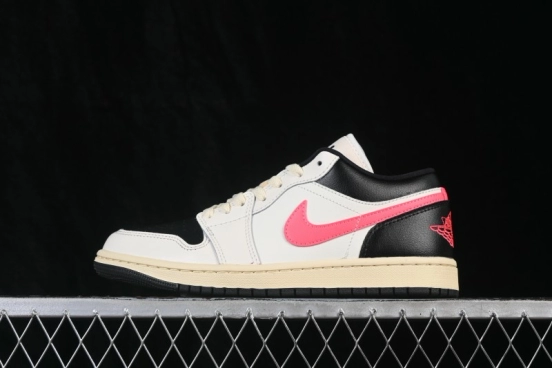 Nike Air Jordan 1 Low Retro Basketball Lifestyle Shoes with Classic Color Blocking - DC0774-107
