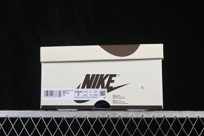 Nike Travis Scott x Air Jordan 1 Low OG Retro Sneakers with Reverse Swoosh Design - DM7866-600