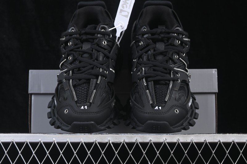 Balenciaga Track Sneaker Tricolor Upper Running Shoes with Transparent Heel Detail - W3AD32350