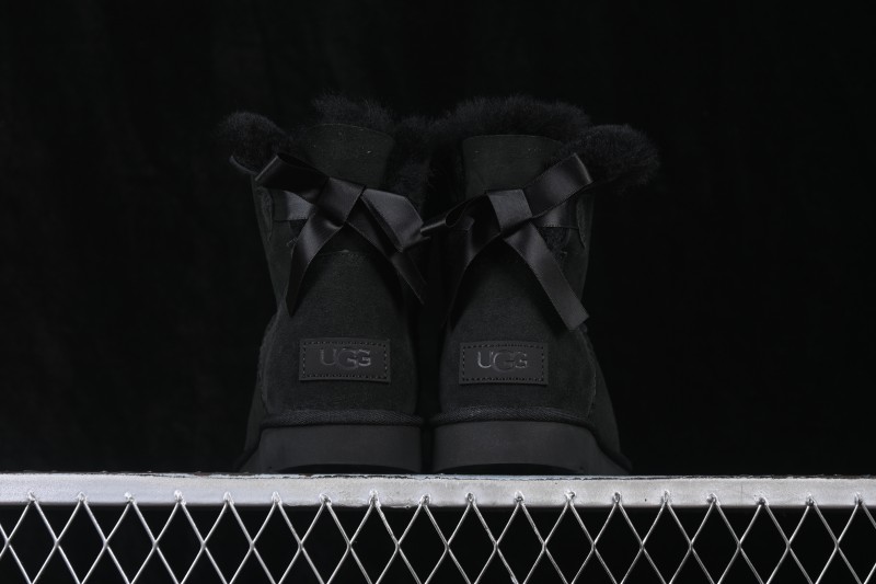 UGG Mini Bailey Button II Bow Outdoor Snow Boots - 1016501 Black