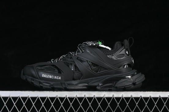 Balenciaga Track Charms Man Running Shoes with Transparent Heel Strap Detail - WTRHM1000
