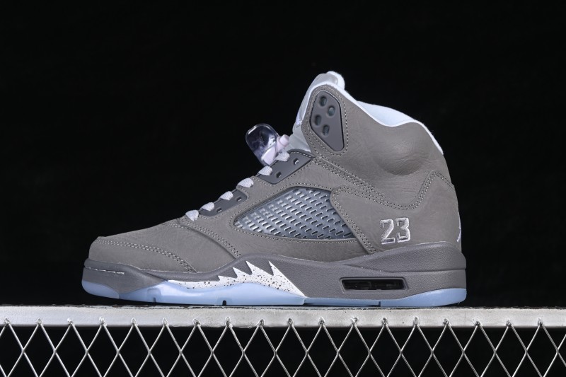 Nike Air Jordan 5 Wolf Grey Basketball Shoes with Premium Leather Upper - DD0587-002