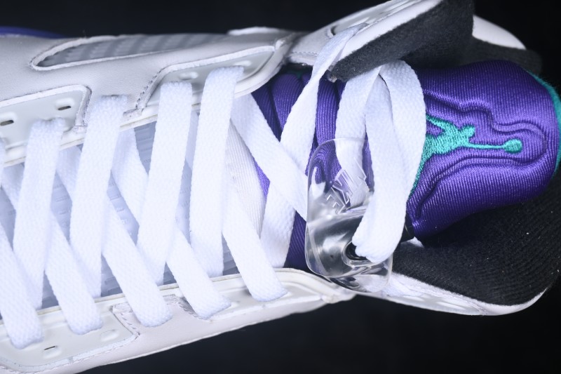 Nike Air Jordan 5 OG Grape Retro Basketball Shoes with Premium Full-Grain Leather - HQ7978-100