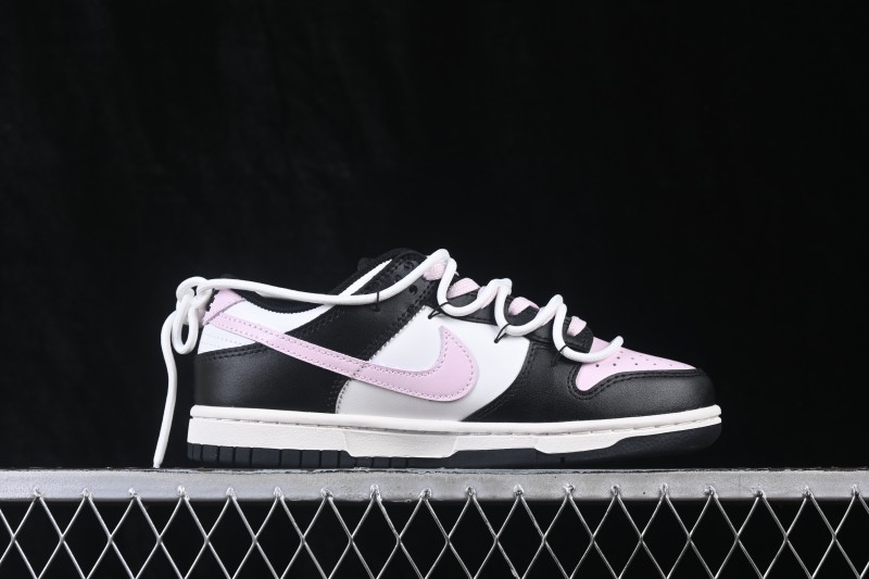 Nike SB Dunk Low Black Pink Strap Low-Top Skateboarding Shoes - CW1590-100