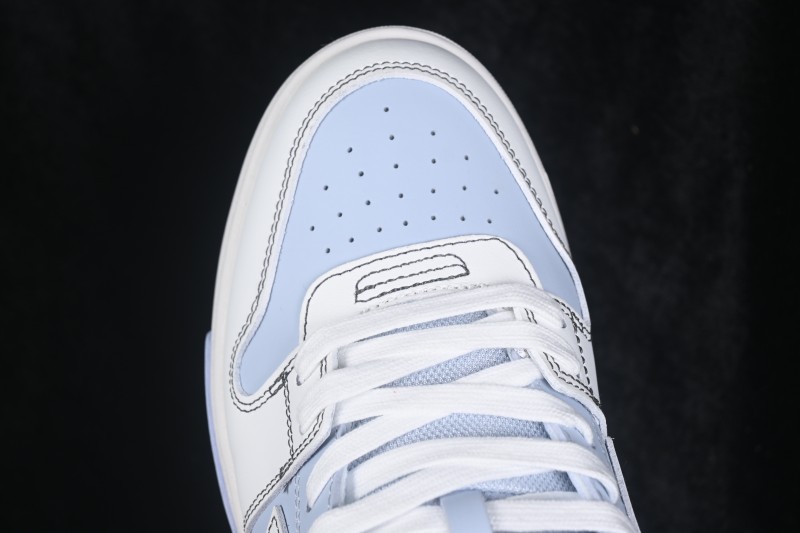 Off-White Out Of Office Low-Top Fashion Skateboarding Shoes White Light Blue - AJD4