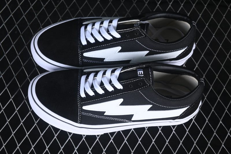 Revenge x Storm Old Skool Lightning Low-Top Casual Skate Shoes Black White - M.C3