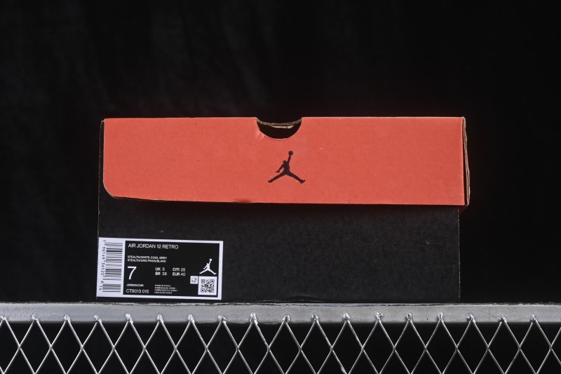 Nike Air Jordan 12 Retro High-Top Basketball Sneakers with Premium Leather and Stealth Colorway - CT8013-015