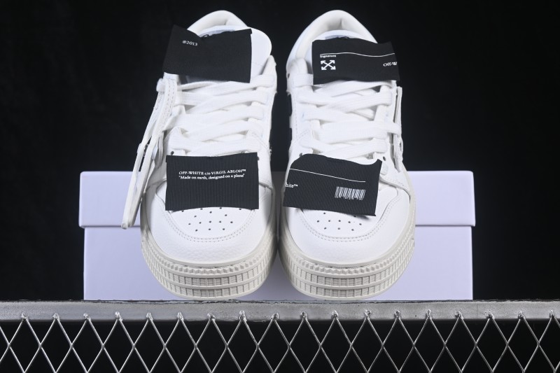 Off-White 3.0 Court Round-Toe Lace-Up Low-Top Casual Skate Shoes - AJF6