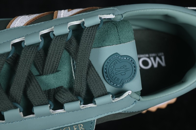 Moncler Pacey2 Lace-Up Round-Toe Low-Top Lifestyle Sneakers in Green - Pacey2
