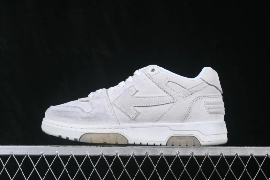 Off-White Out Of Office Low-Top Sneakers in Vintage Grey White - OMIA189S24LEA0010160