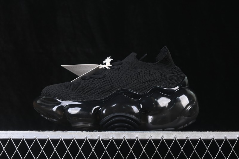 Grounds Moopie Fabric Round Toe Big Bubble Platform Sneakers Black - FYD4