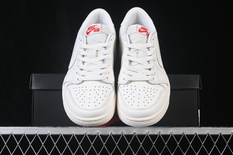 Nike Air Jordan 1 Retro Low OG Sail and University Red Low-Top Retro Basketball Shoes - HQ6998-100