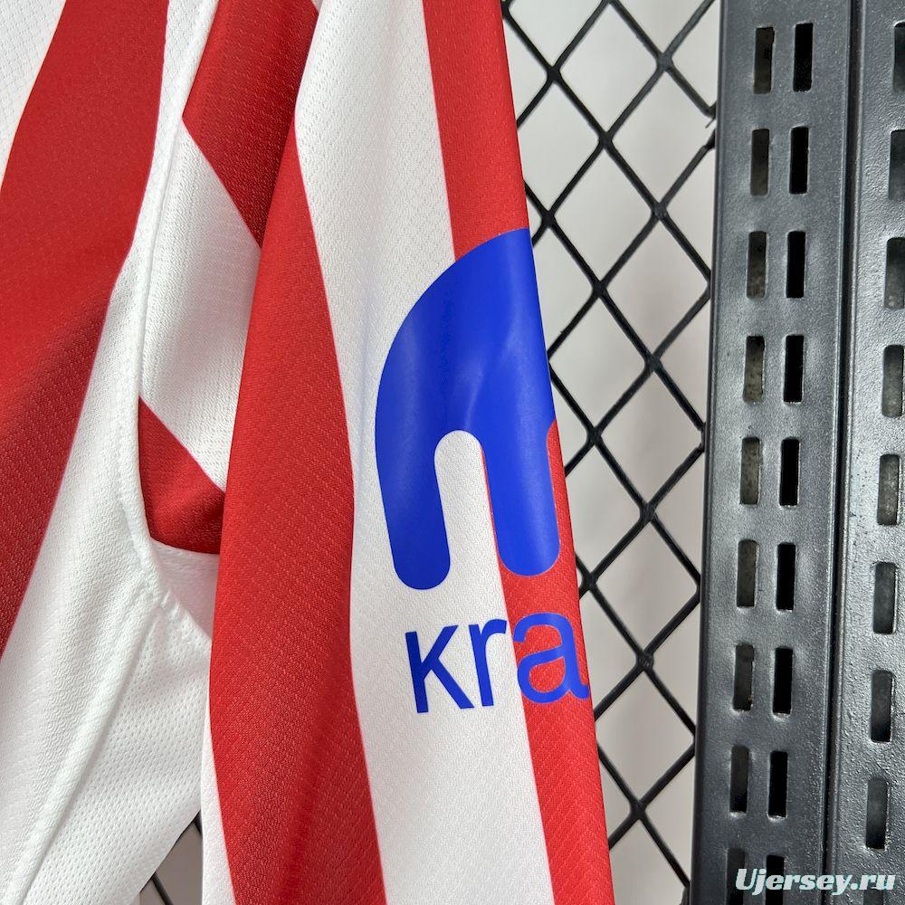 2025/26 Mens Atletico Madrid Home Long Sleeve Jersey