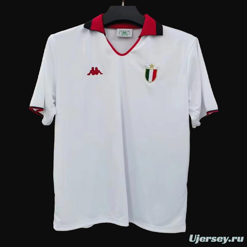 Retro 88/89 AC Miilan Away White Champion League Jersey