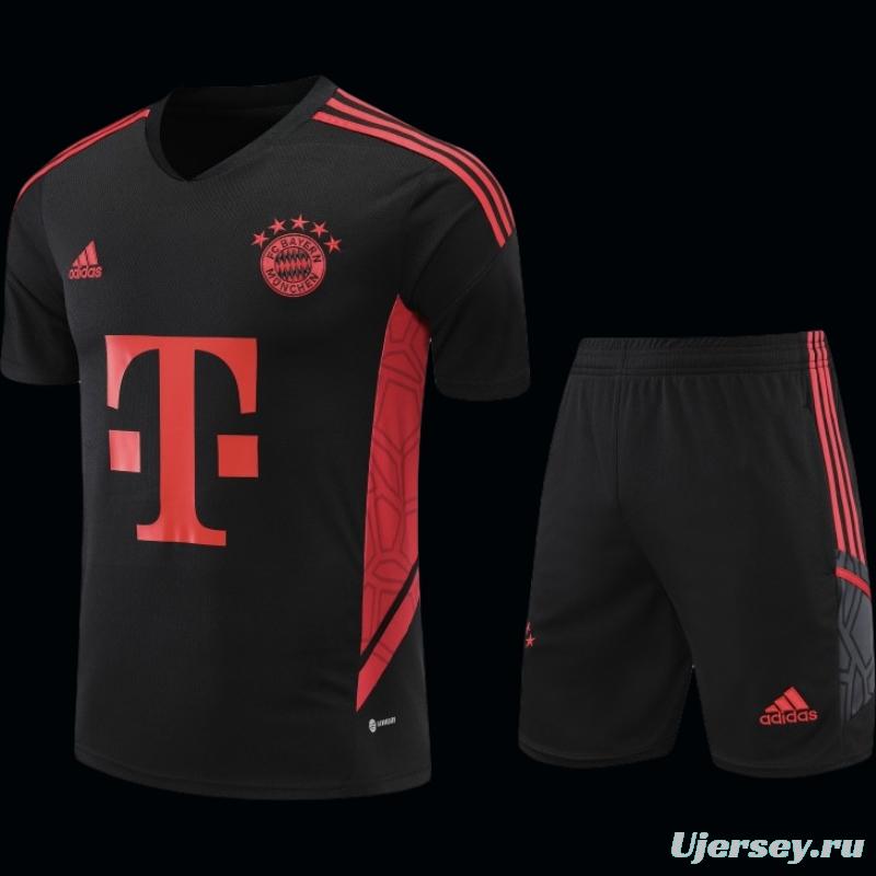 23-24 Bayern Munich Black Red Short Sleeve+Shorts