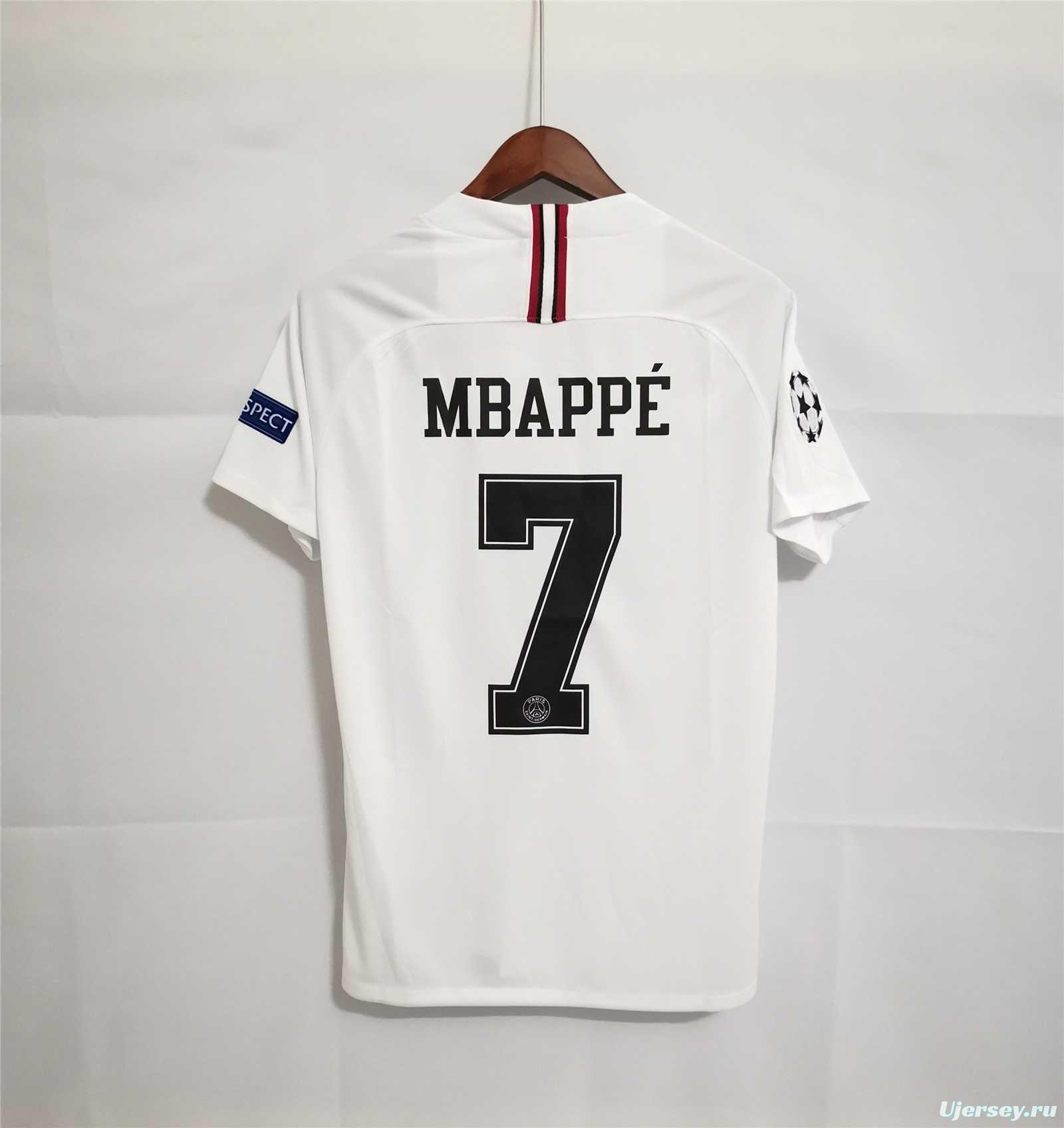 Retro 18/19 PSG Away White Jersey With Champions Patch