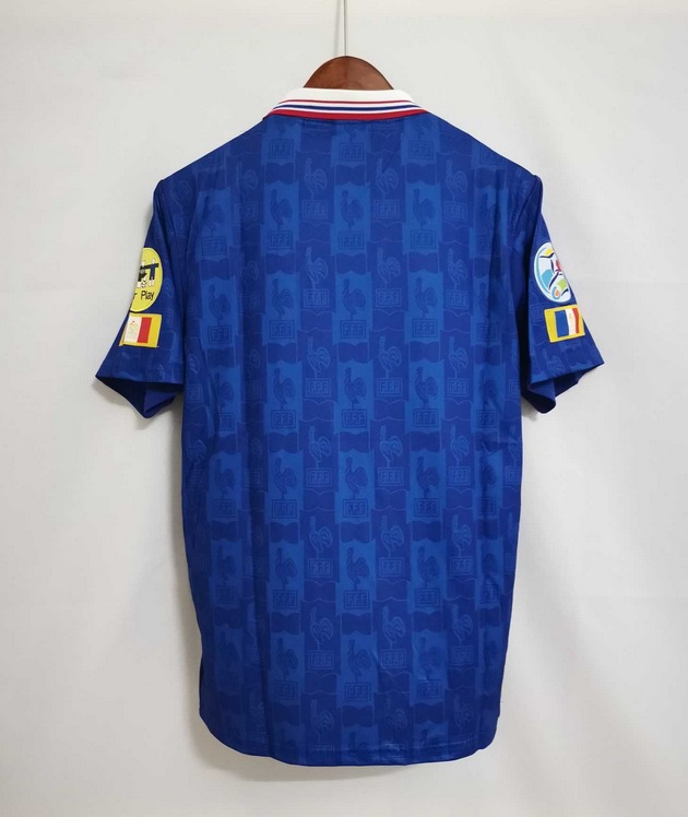 Retro 1996 France Home Jersey With EURO 1996 Patch