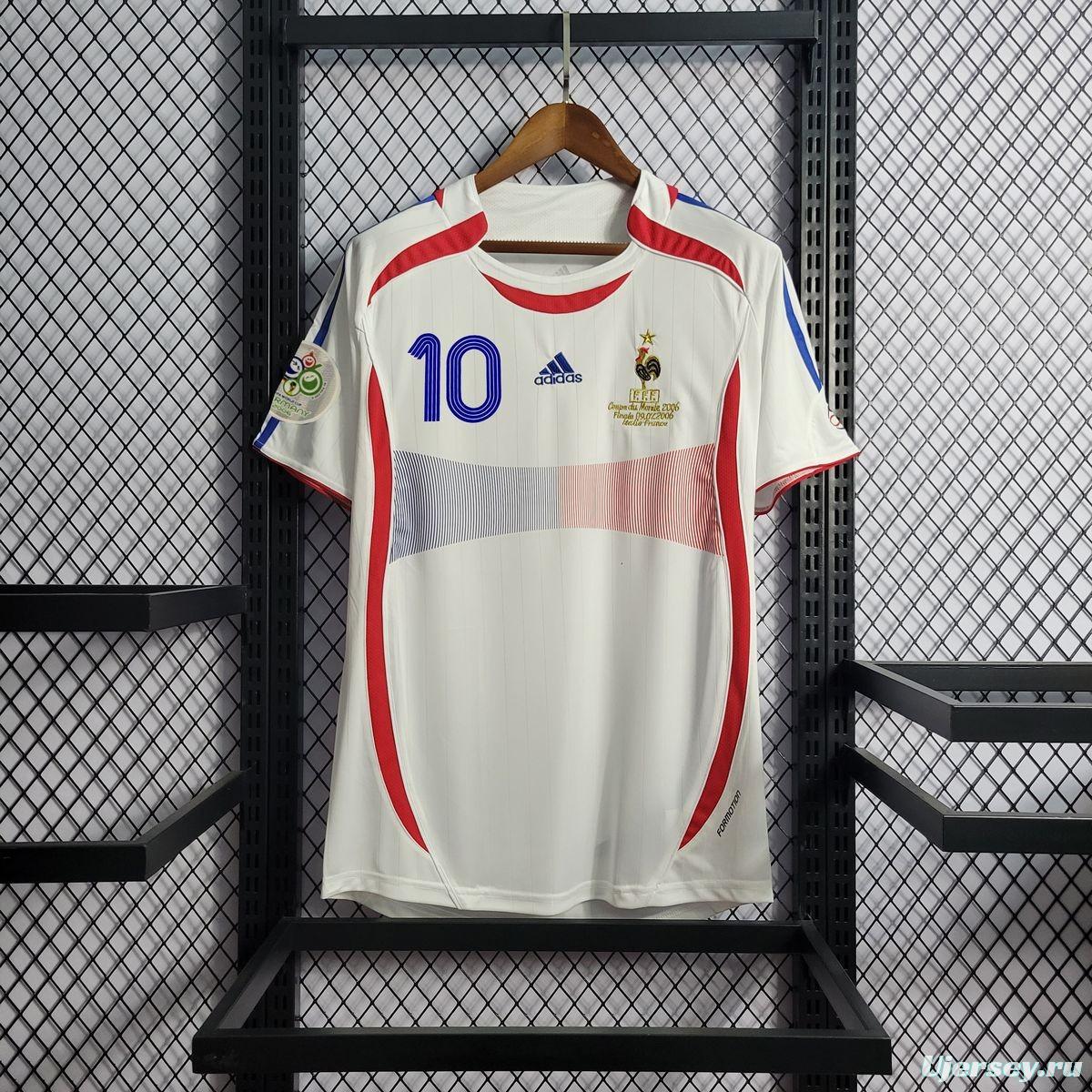 Retro 2006 France Away Soccer Jersey With 06 World Cup Patch