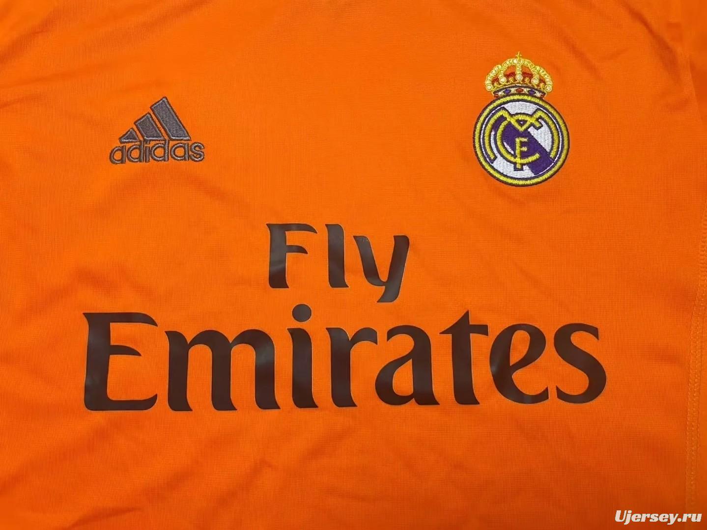 Retro 13/14 Real Madrid Third Orange Long Sleeve Jersey Worn By Ronaldo