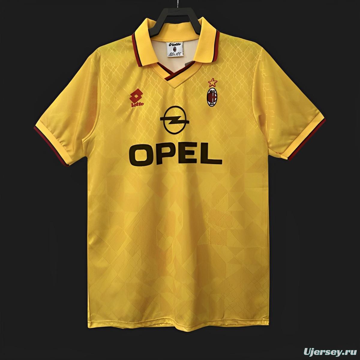 Retro 95/96 AC Milan Third Yellow Jersey