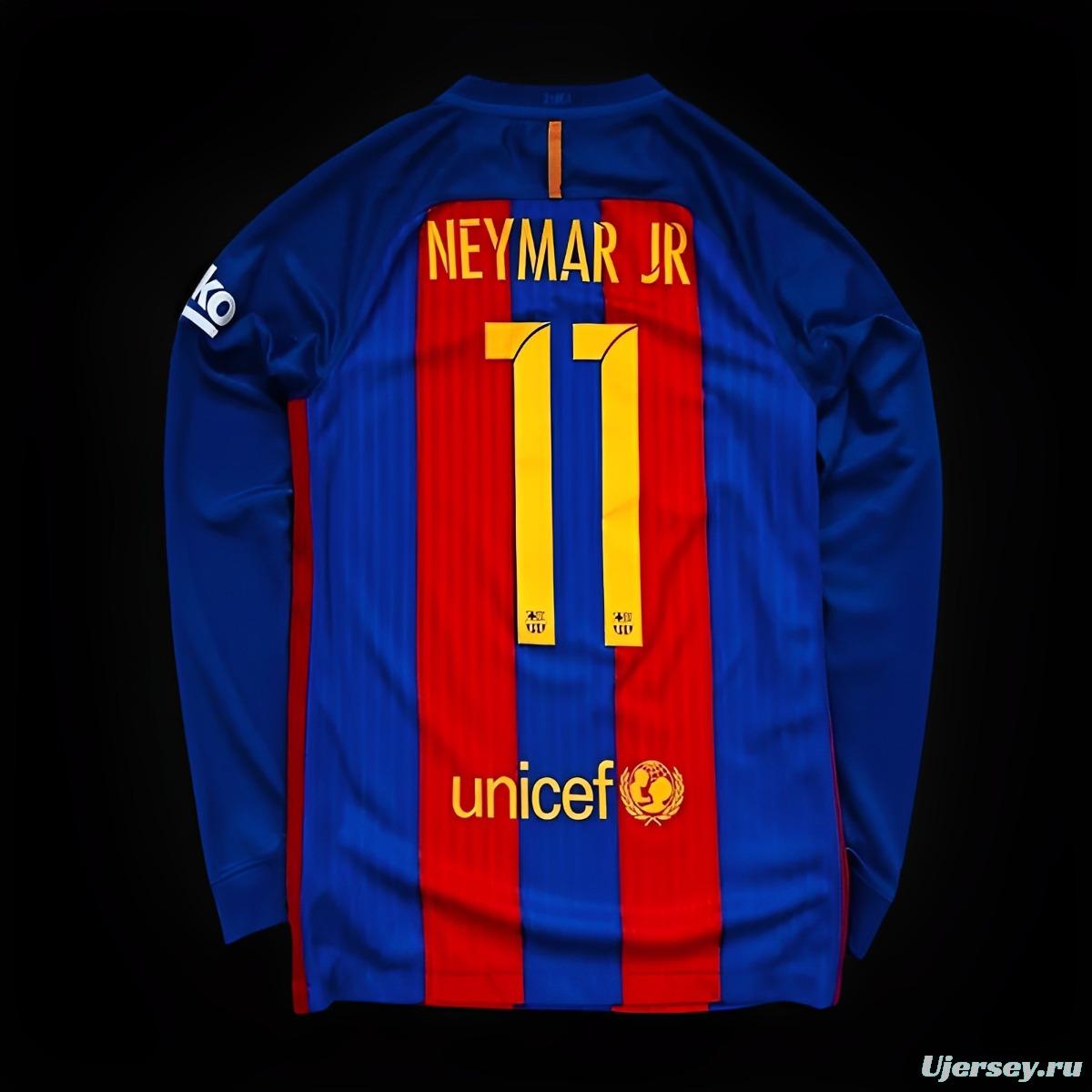 Retro 16/17 Barcelona Home Long Sleeve Jersey