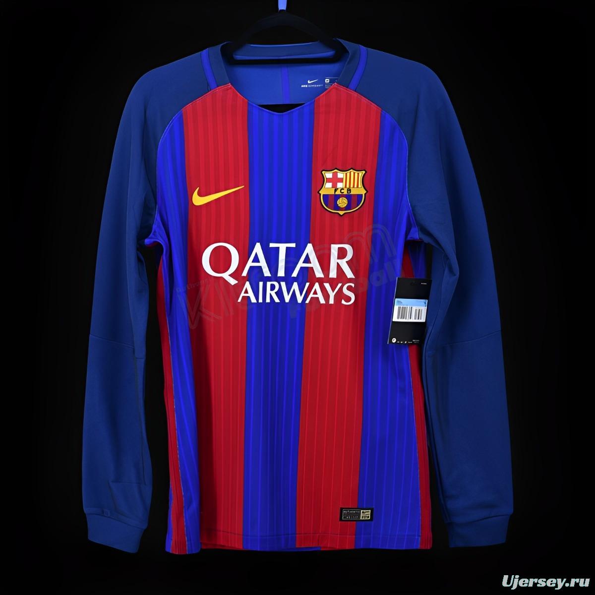 Retro 16/17 Barcelona Home Long Sleeve Jersey