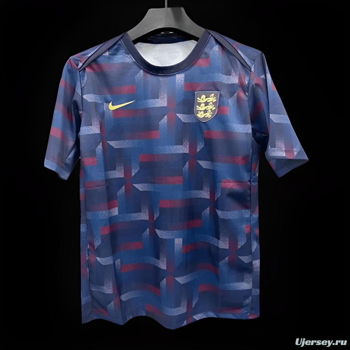 2024 England Navy Grid Special Training Jersey